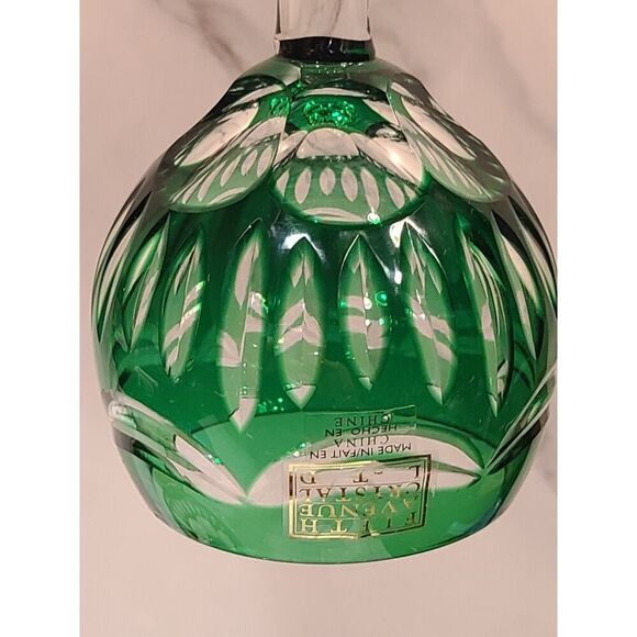 FIFTH AVENUE PRINCESS Set of 4 Cut-To-Clear Wine Goblets Green-Purple-Blue-Red - Picture 16 of 16